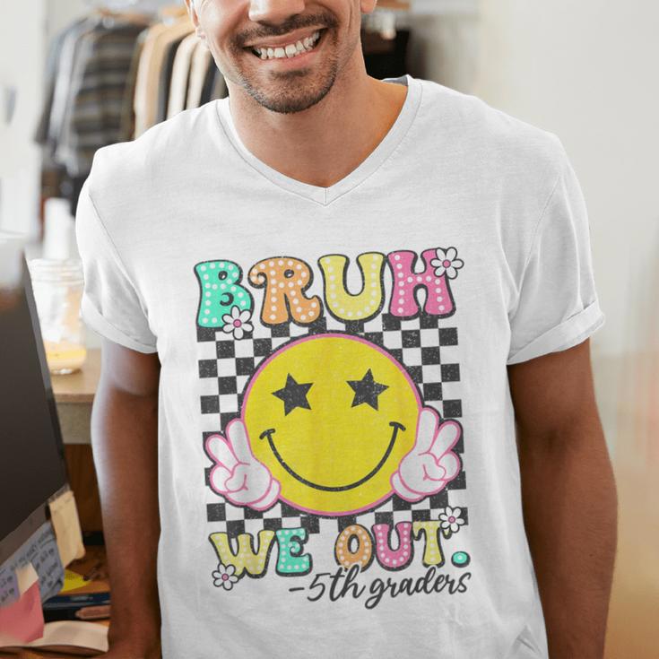 Bruh We Out 5th Graders Fifth Grade Graduation Class 2025 Men's V-Neck T-Shirt