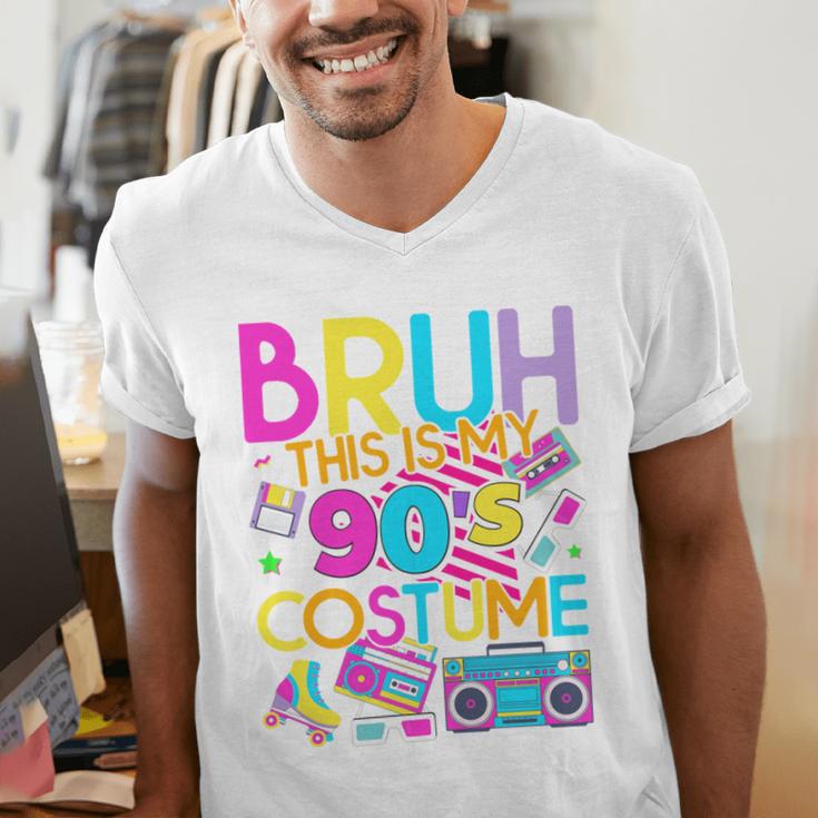 Bruh This Is My 90's Costume Nostalgia Mixtape 1990s Party Men's V-Neck T-Shirt