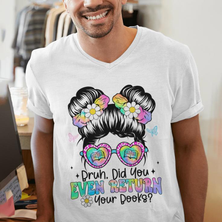 Bruh Return Your Books Reading Library Book Lovers Men's V-Neck T-Shirt Bruh Return Your Books Reading Library Book Lovers Men's V-Neck T-Shirt