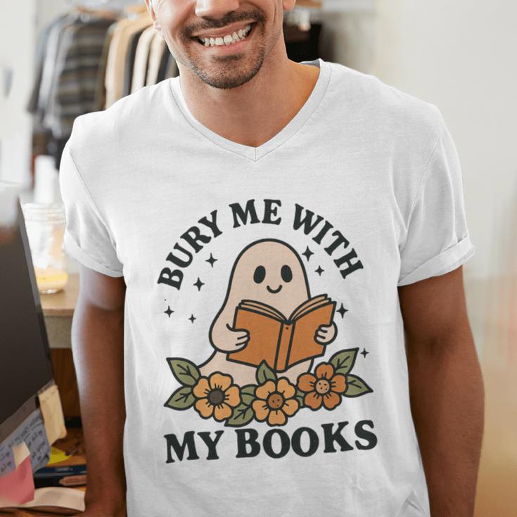 Bury Me With My Books Ghost Tee Men's V-Neck T-Shirt