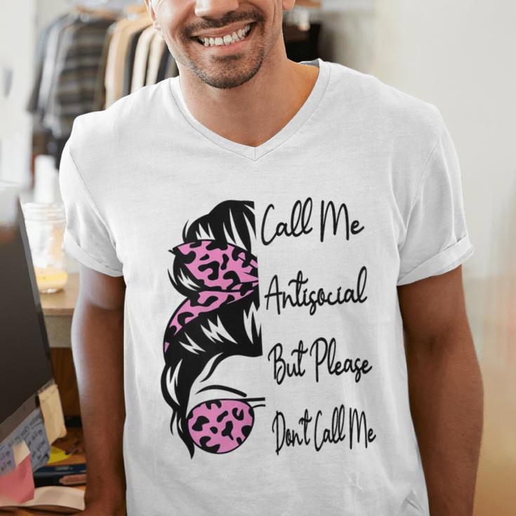Call Me Antisocial But Please Don't Call Me Introvert Men's V-Neck T-Shirt