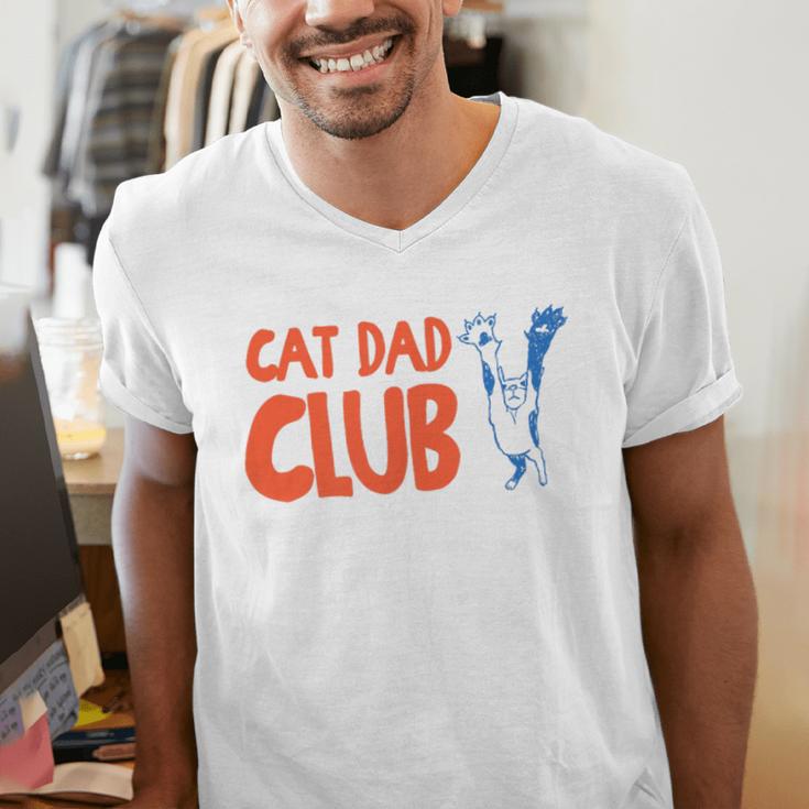 Cat Dad Club Life Is Better With Cats Father's Day 2 Sided Men's V-Neck T-Shirt