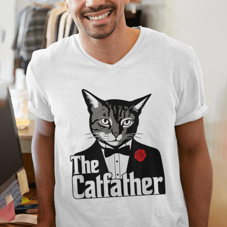 The Cat Father Cool Cat Dad Cat Lovers Men's V-Neck T-Shirt