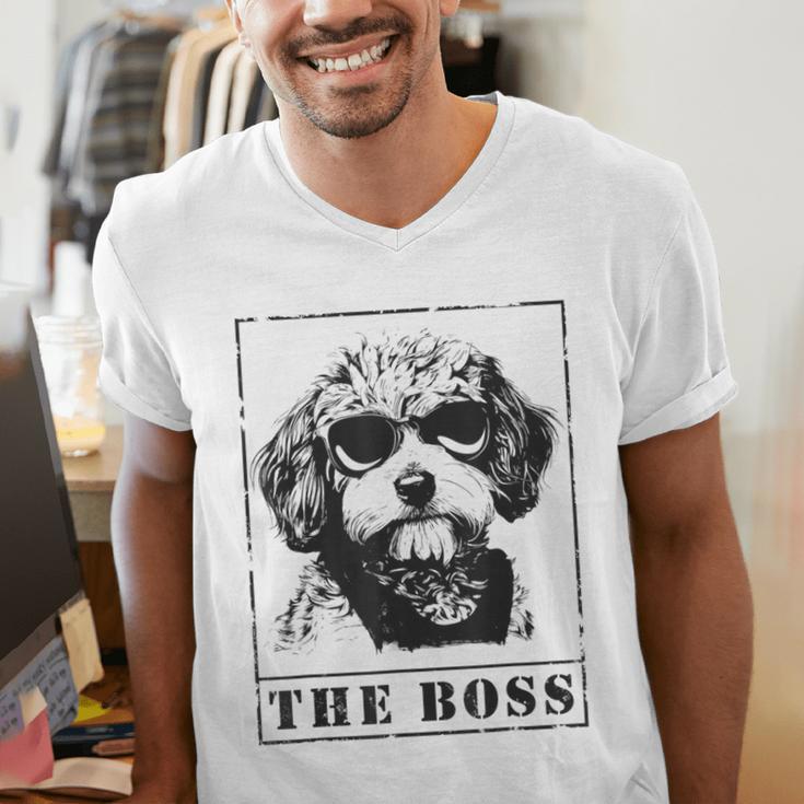 The Cavapoo Boss Mom Dad Dog Lover Men's V-Neck T-Shirt