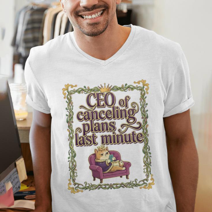 CEO Of Canceling Plans Flake Introvert Friend Premium Tri-Blend Men's V-Neck T-Shirt CEO Of Canceling Plans Flake Introvert Friend Premium Tri-Blend Men's V-Neck T-Shirt