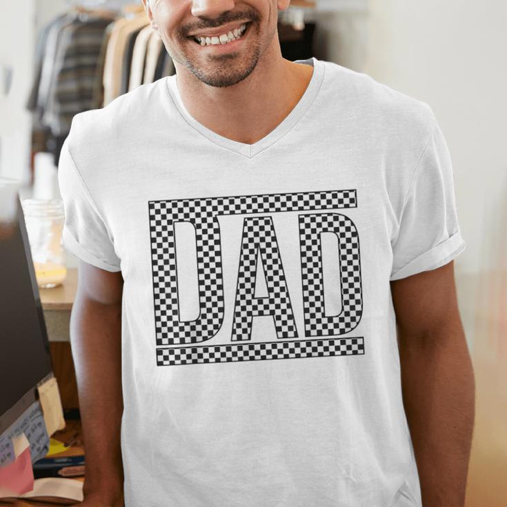Checkered Dad Father's Day For Dad Family Men's V-Neck T-Shirt