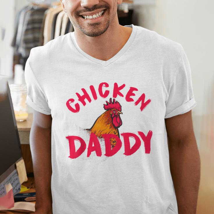 Chicken Dad Rooster Daddy Farmer Men's V-Neck T-Shirt