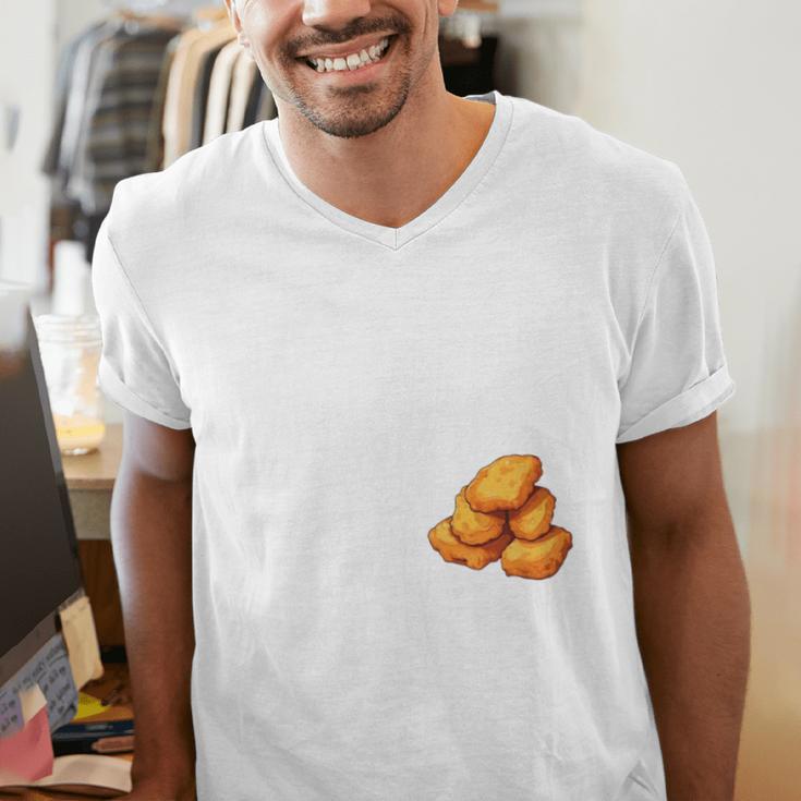 Chicken Nugget Saying Introvert Nuggie Foodie Food Men's V-Neck T-Shirt