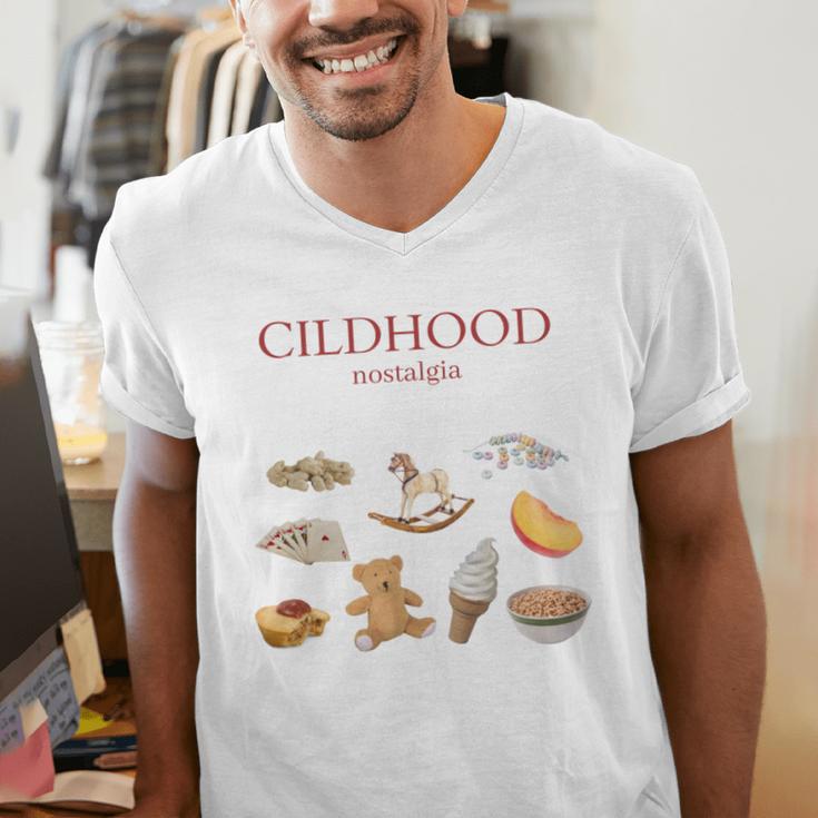 Childhood Nostalgia Good Memories Teddy Bear Ice Cream Men's V-Neck T-Shirt