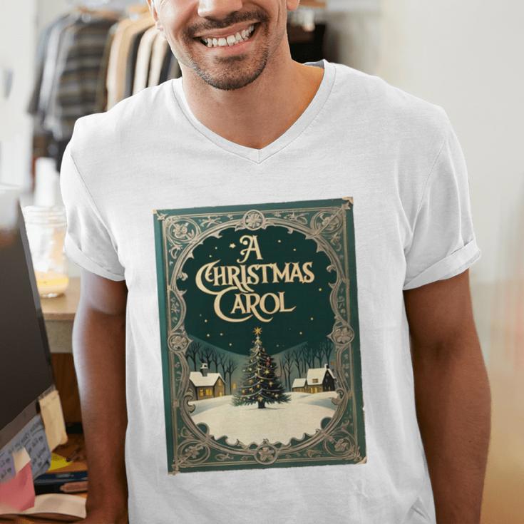 A Christmas Carol Book Cover By Charles Dickens Men's V-Neck T-Shirt