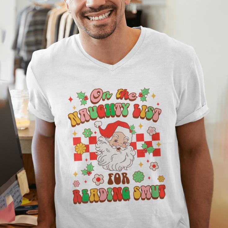 Christmas Smut Book On The Naughty List For Reading Smut Men's V-Neck T-Shirt