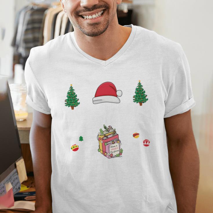 Christmas Tee Most Likely To Read A Book On Christmas Men's V-Neck T-Shirt Christmas Tee Most Likely To Read A Book On Christmas Men's V-Neck T-Shirt