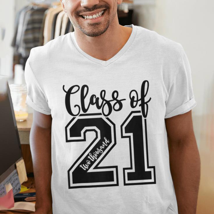 Class Of 2021 Senior 21 Cool Graduation Men's V-Neck T-Shirt