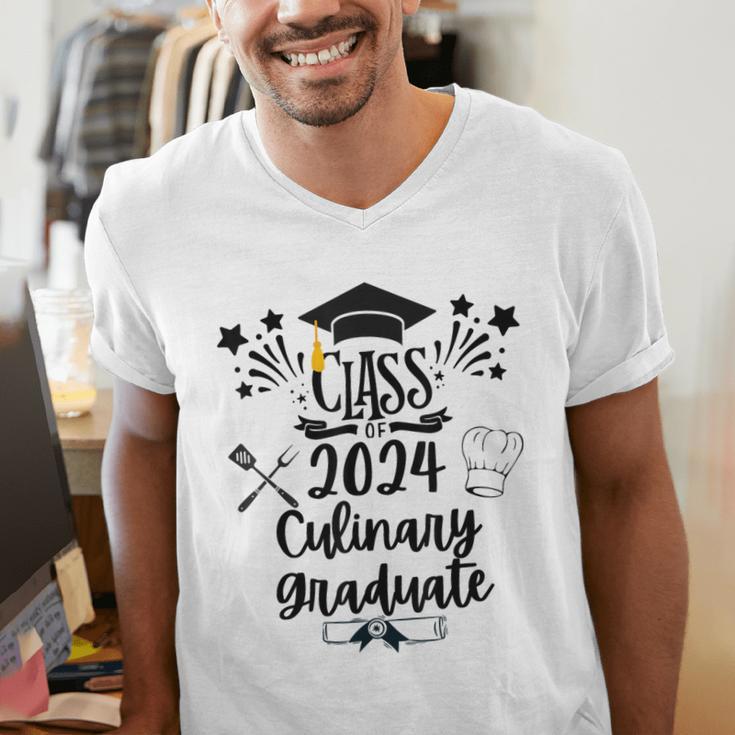 Class Of 2024 Culinary Graduate Culinary Chef Graduation Men's V-Neck T-Shirt