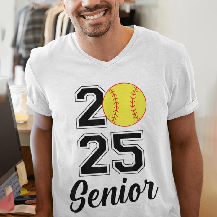 Class Of 2025 Softball Senior Graduation Graduate Women Men's V-Neck T-Shirt