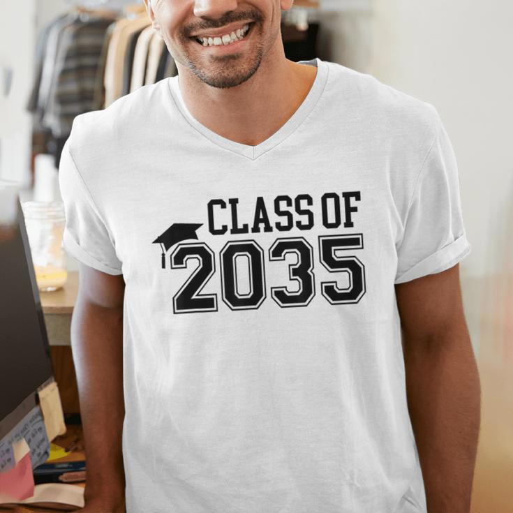 Class Of 2035 First Day Of School Graduation Men's V-Neck T-Shirt