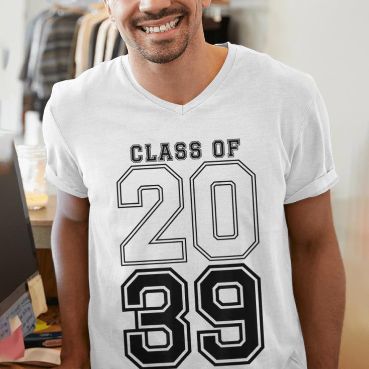 Class Of 2039 Blue Graduation Senior Student Tee Men's V-Neck T-Shirt