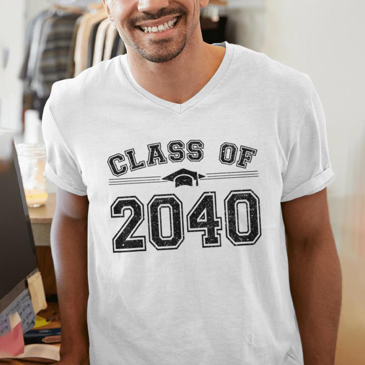 Class Of 2040 Grow With Me Graduation First Day Of School Men's V-Neck T-Shirt