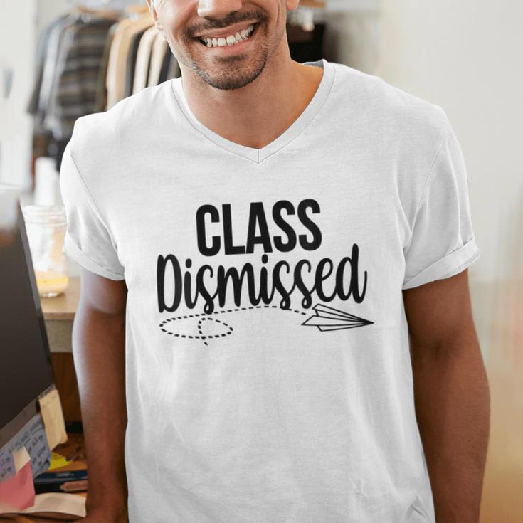 Class Dismissed Graduation End Of School Student Teacher Men's V-Neck T-Shirt