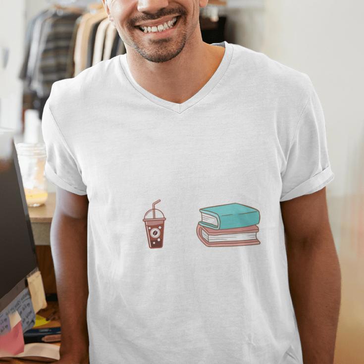 Coffee And Books Men's V-Neck T-Shirt Coffee And Books Men's V-Neck T-Shirt