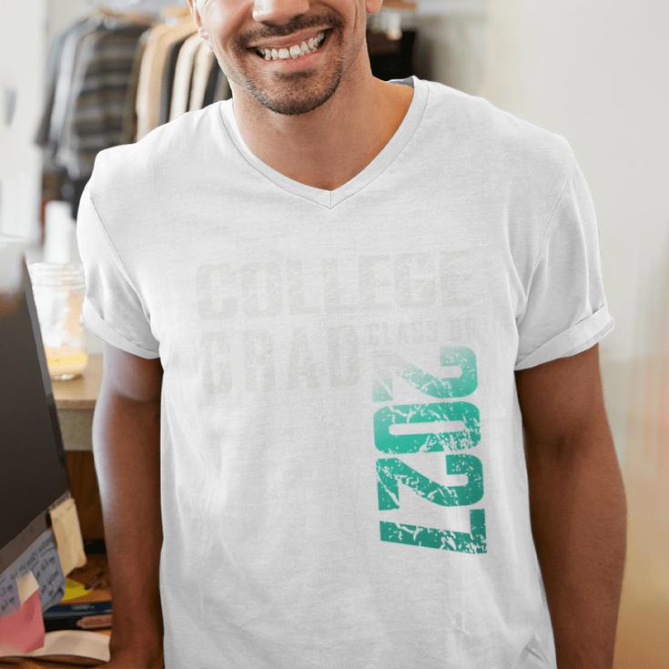 College Grad Class Of 2027 Graduation Men's V-Neck T-Shirt
