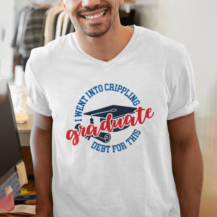 College University School Graduation Debt Loan Men's V-Neck T-Shirt