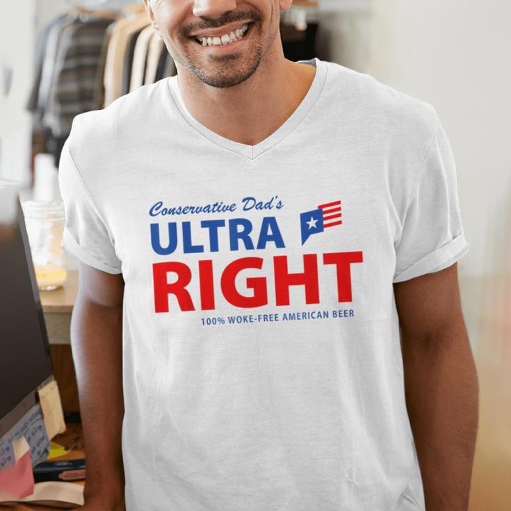 Conservative Dad's Ultra Right 100 Work Free American Beer Men's V-Neck T-Shirt