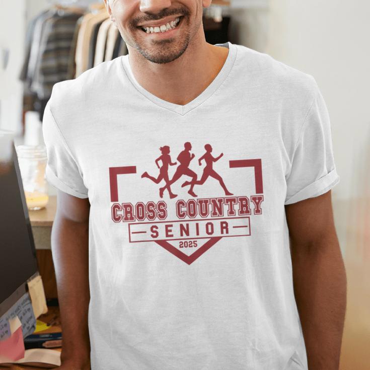 Cross Country Senior Night Senior 2025 Graduation Party 48 Men's V-Neck T-Shirt