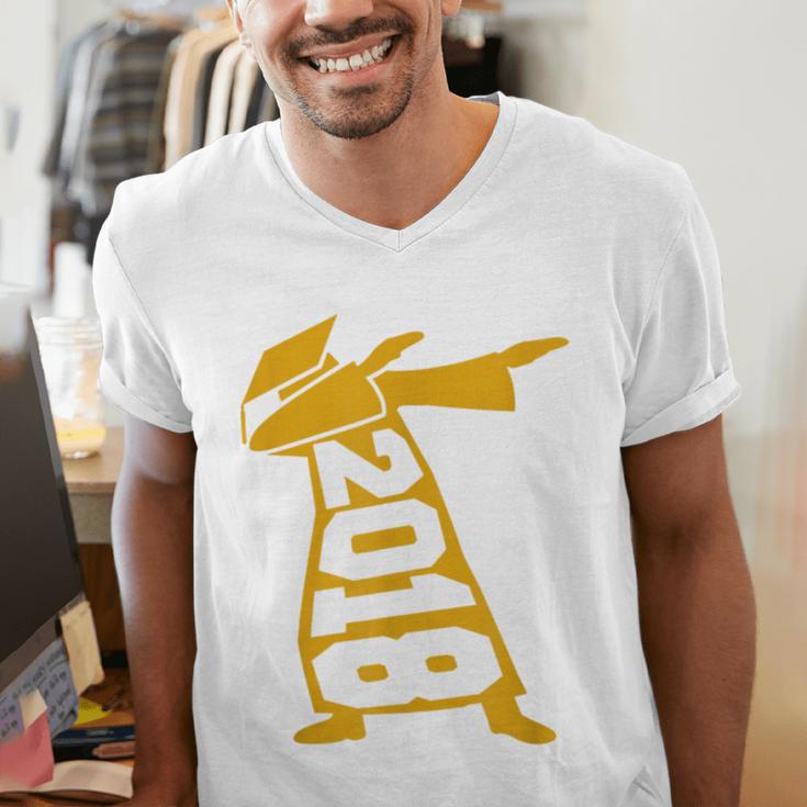 Dabbing Graduation Class Of 2018 T-Shirt School Colors Men's V-Neck T-Shirt