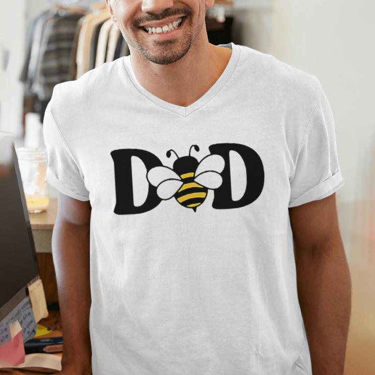 Dad Bee Cute Beekeeping 1st Birthday Matching Family Dada Men's V-Neck T-Shirt Dad Bee Cute Beekeeping 1st Birthday Matching Family Dada Men's V-Neck T-Shirt