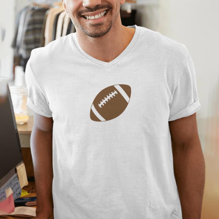 Dad Of The Birthday Boy Football Lover First Birthday Party Men's V-Neck T-Shirt