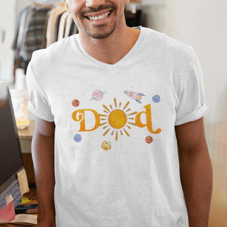 Dad Of The Birthday First Trip Around The Sun Bday Boy Men's V-Neck T-Shirt