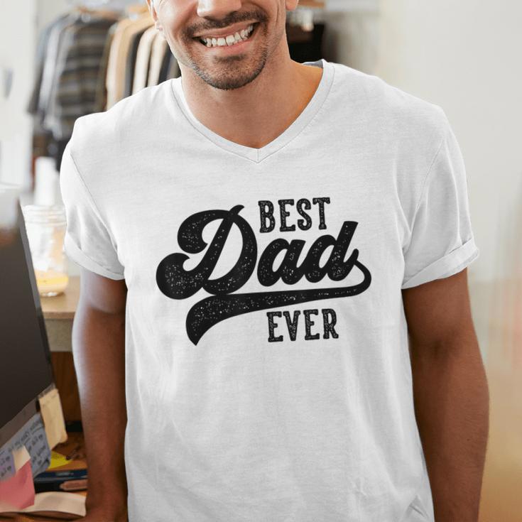 Dad From Kids Best Dad Ever Father's Day Men's V-Neck T-Shirt