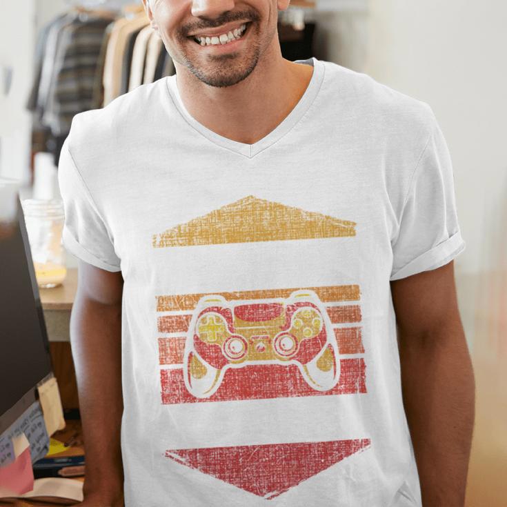 Dad Level Unlocked Gaming Gamer Father Video Games Men's V-Neck T-Shirt
