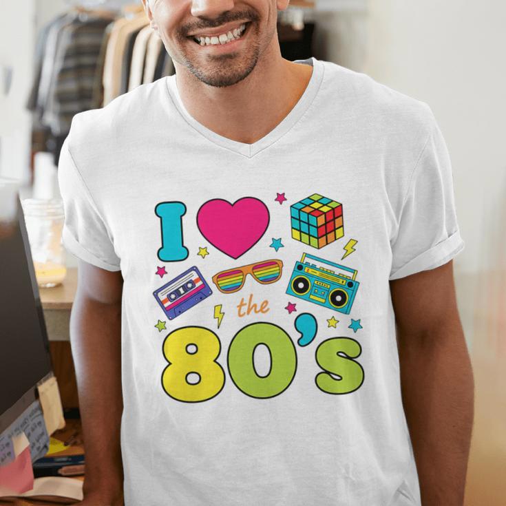 Dad I Love The 80's Retro 80s Nostalgia For Dad Premium Tri-Blend Men's V-Neck T-Shirt Dad I Love The 80's Retro 80s Nostalgia For Dad Premium Tri-Blend Men's V-Neck T-Shirt