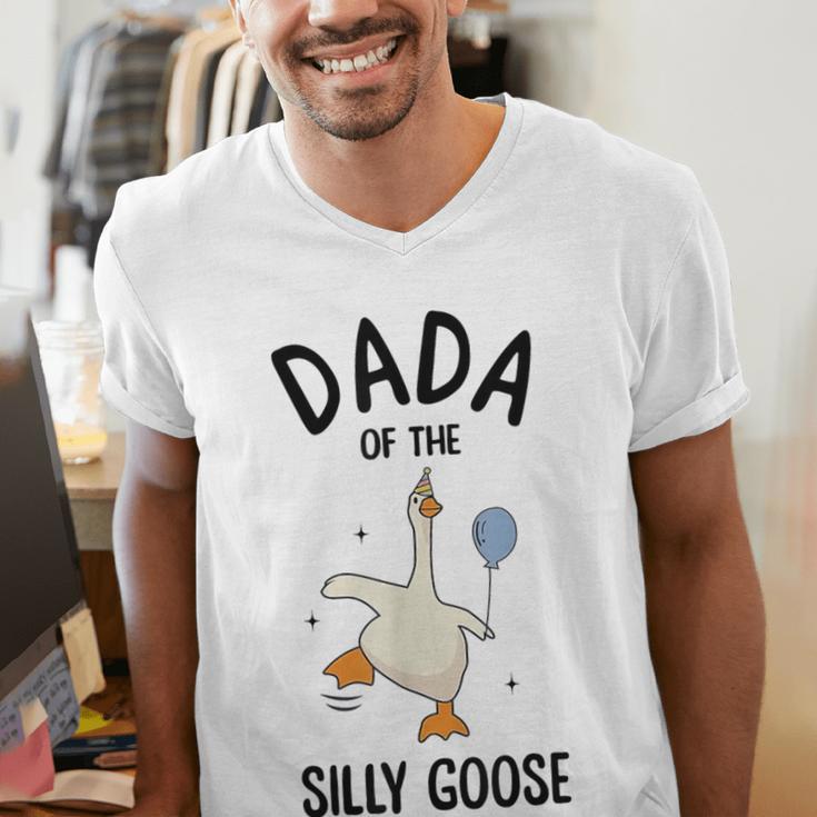 Dada Of The Silly Goose First Birthday Family Matching Men's V-Neck T-Shirt Dada Of The Silly Goose First Birthday Family Matching Men's V-Neck T-Shirt