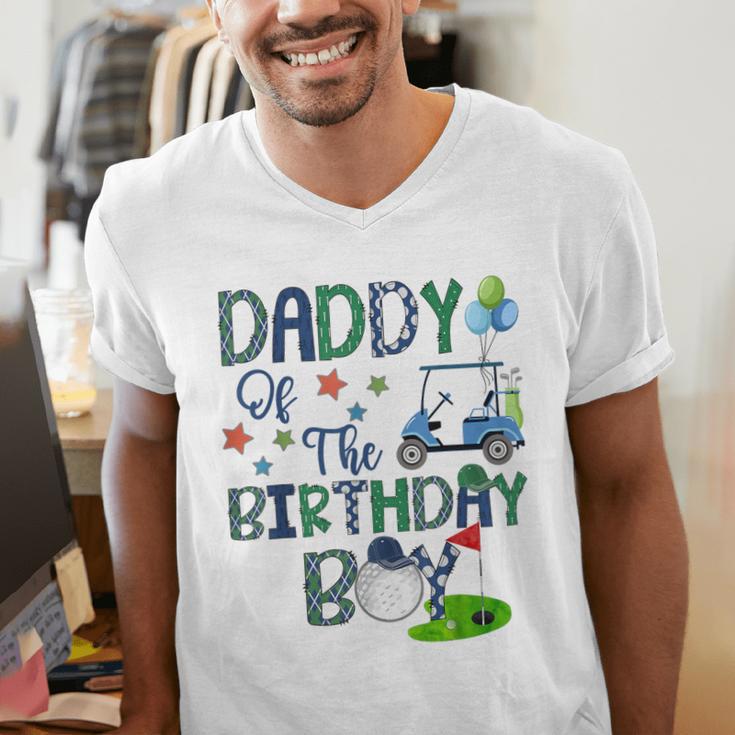 Daddy Of The Birthday Boy Hole In One Golf Lover Men's V-Neck T-Shirt