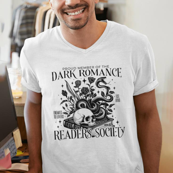 Dark Romance Books Lover Bookish Bookworm Gothic Aesthetic Men's V-Neck T-Shirt