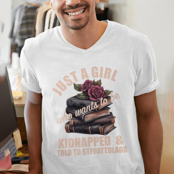 Dark Romance Women Told To STFUATTDLAGG Smutt Book Merch Premium Men's V-Neck T-Shirt