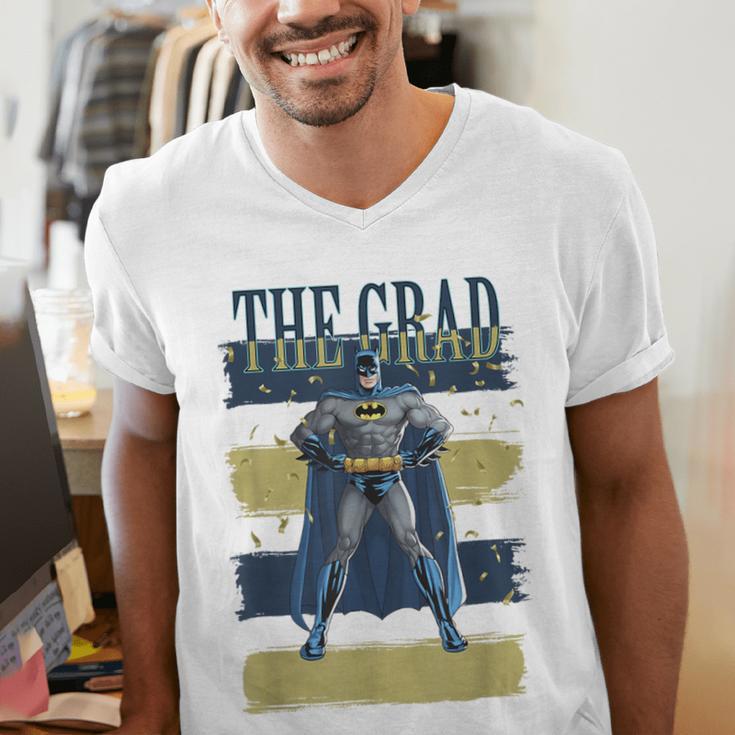 DC Comics Graduation Batman The Grad Power Stance Men's V-Neck T-Shirt