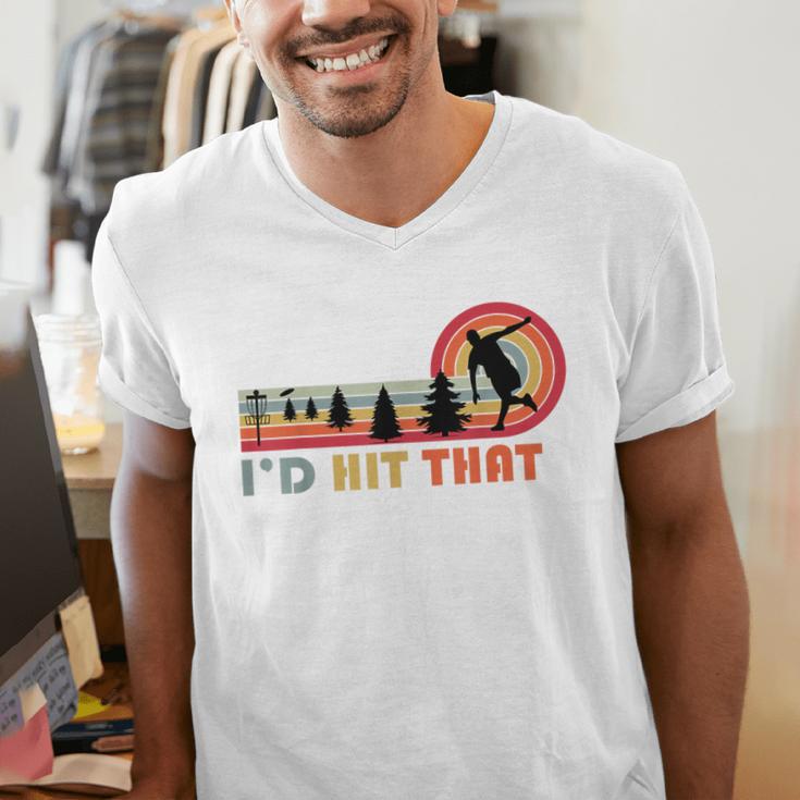 Disc Golf I'd Hit That Frisbee Golfer Retro Men Dad Men's V-Neck T-Shirt