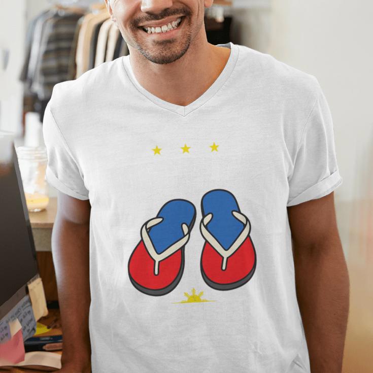 Discipline Arsenal Pinoy Nostalgia Filipino Tsinelas Premium Tri-Blend Men's V-Neck T-Shirt