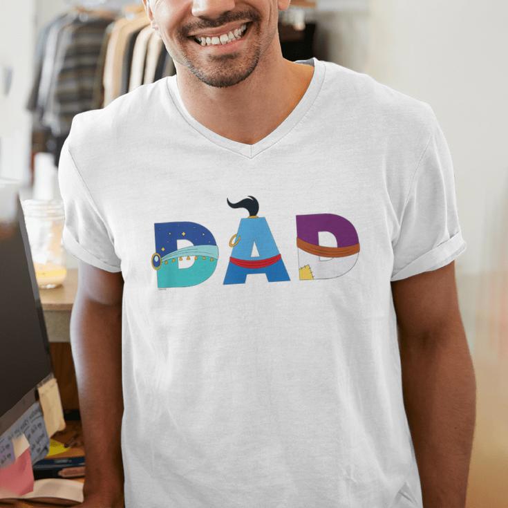 Disney Aladdin Jasmine Genie Father’s Day Birthday Dad Men's V-Neck T-Shirt