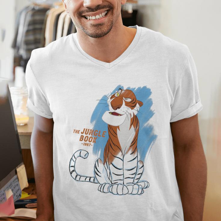 Disney Ink And Paint Shere Khan From The Jungle Book 1967 Men's V-Neck T-Shirt Disney Ink And Paint Shere Khan From The Jungle Book 1967 Men's V-Neck T-Shirt