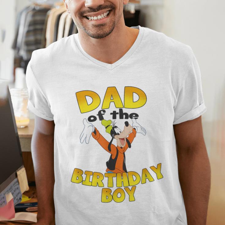 Disney Mickey & Friends Goofy Dad Of The Birthday Boy Men's V-Neck T-Shirt