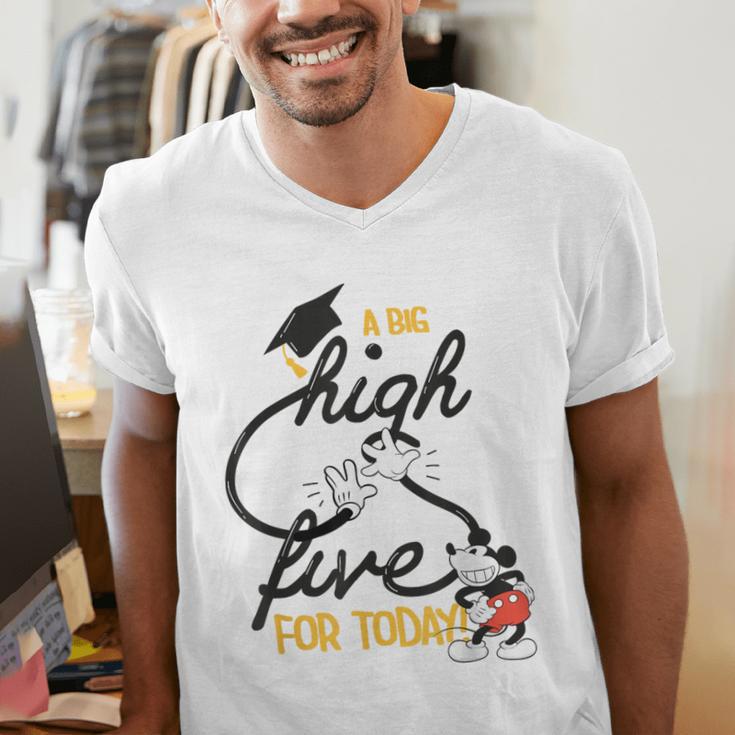 Disney Mickey Mouse A Big High Five For Today Graduation Men's V-Neck T-Shirt