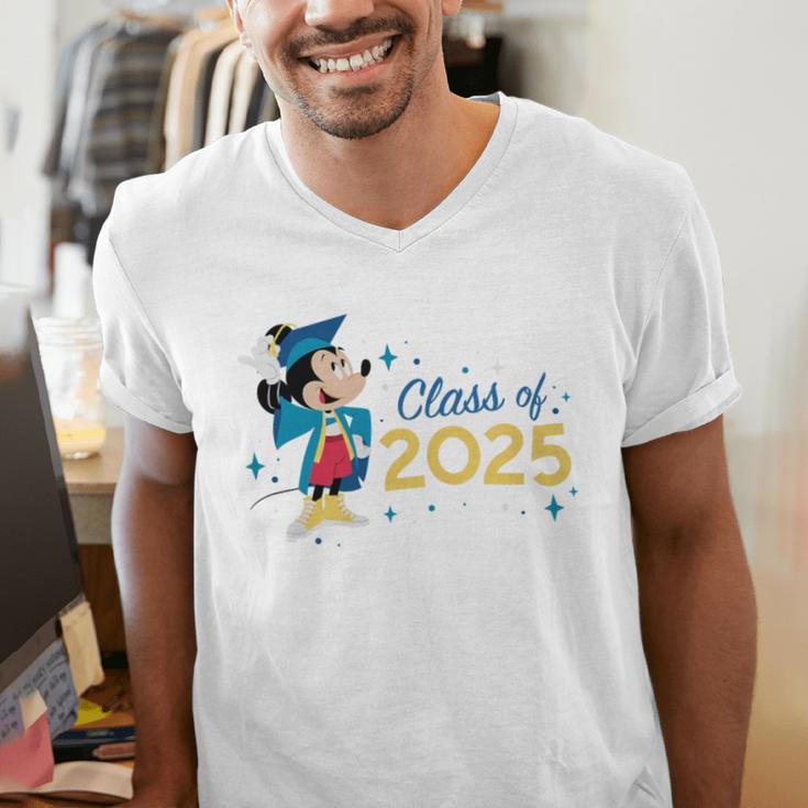Disney Mickey Mouse Cap & Gown '25 Graduation Class Of 2025 Premium Tri-Blend Men's V-Neck T-Shirt