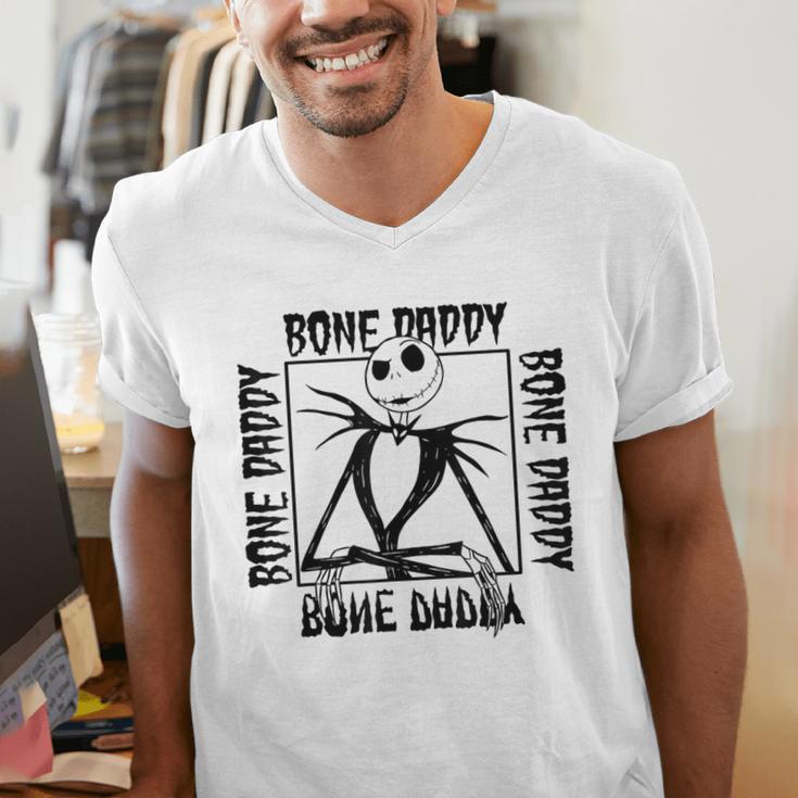 Disney The Nightmare Before Christmas Jack Bone Daddy Frame Men's V-Neck T-Shirt Disney The Nightmare Before Christmas Jack Bone Daddy Frame Men's V-Neck T-Shirt