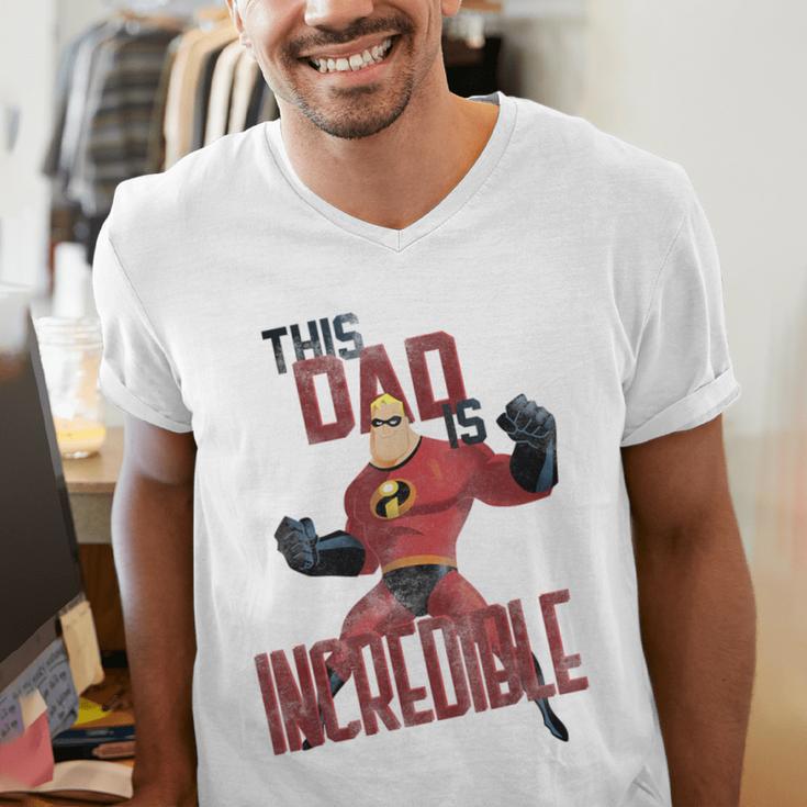 Disney Pixar The Incredibles Father's Day Incredible Dad Men's V-Neck T-Shirt