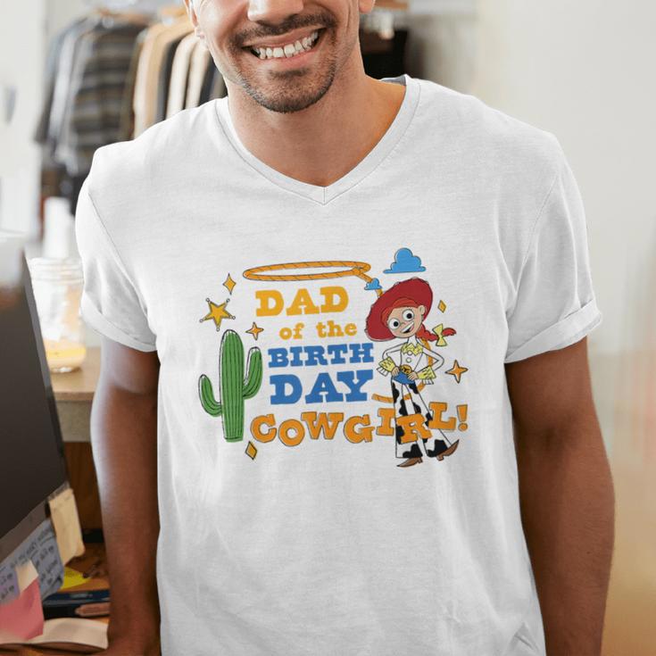 Disney And Pixar's Toy Story Dad Of The Birthday Cowgirl Men's V-Neck T-Shirt